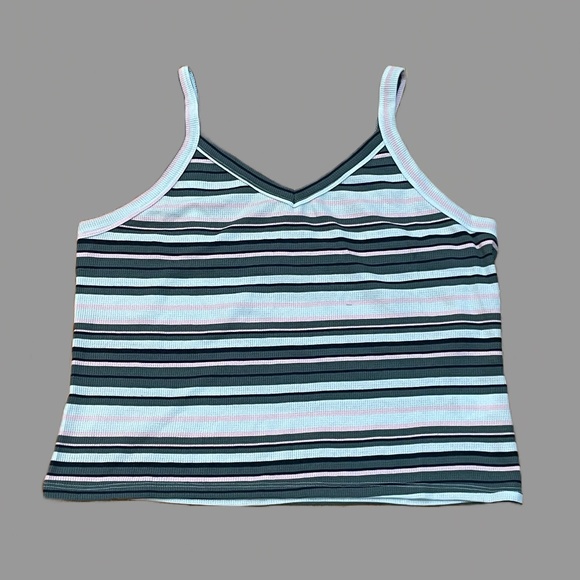 NEW Women's Wide-Strap Cami Top Striped Stretchy Plus Size tank 3X - Picture 13 of 16